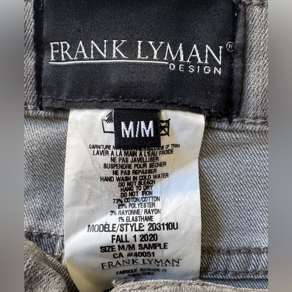 Frank Lyman Gray Embellished Hem Jeans RARE SAMPLE Size M - Picture 8 of 15